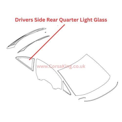 2007-2015 Vauxhall Corsa D Rear Drivers Side Quarterlight Glass