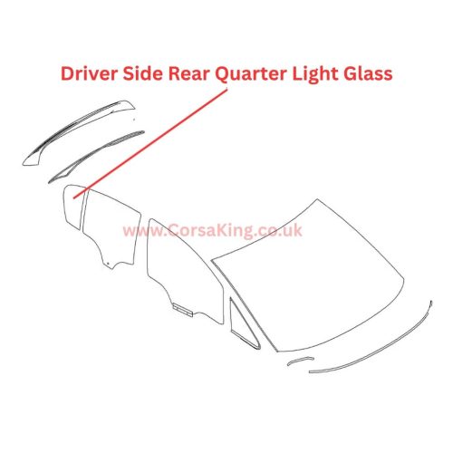 2007-2018 Vauxhall Corsa D & E 5 Door Rear Drivers Side Quarterlight Glass
