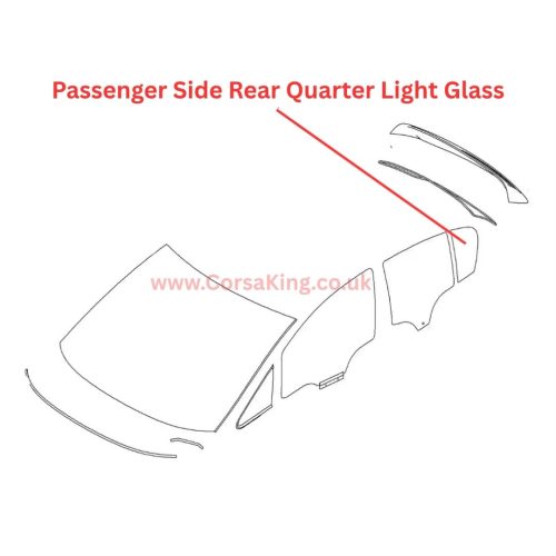 2007-2018 Vauxhall Corsa D & E 5 Door Rear Passenger Side Quarterlight Glass