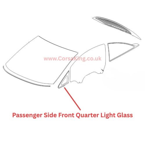2007-2018 Vauxhall Corsa D & E Front Passengers Side Quarter Light Glass 13434040