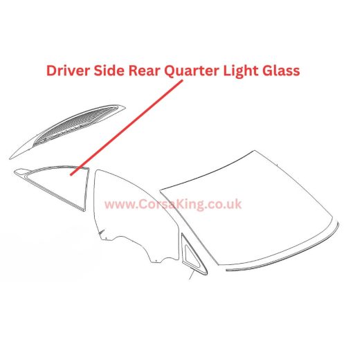 2015-2018 Vauxhall Corsa E 3 Door Rear Drivers Side Quarterlight Glass