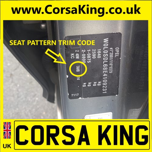 2007-2015 Vauxhall Corsa D 5 Door - Rear Seat Base Cushion - Trim Code ...