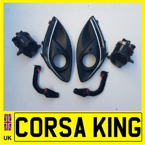 Vauxhall Opel Corsa D Facelift Fog Lights & Cover Trims 2011 to 2015 Pair