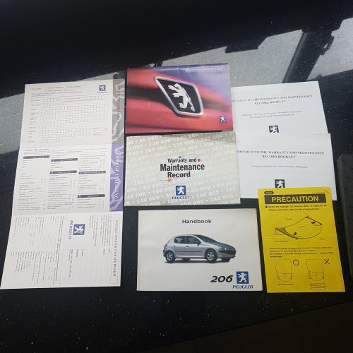 MK1 PEUGEOT 206 Owner Manual, Handbook, Service Book and Wallet - Year 2000