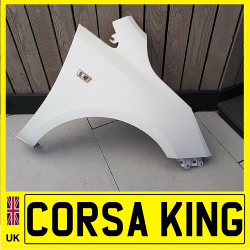 Vauxhall Corsa E Driver Side Wing Olympic / Summit White KVC GAZ Z40R MINT CONDITION