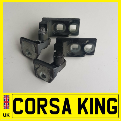 2014-2018 Vauxhall Corsa E Front Passenger Side Door Hinges (Pair) Carbon Flash Black Z22C