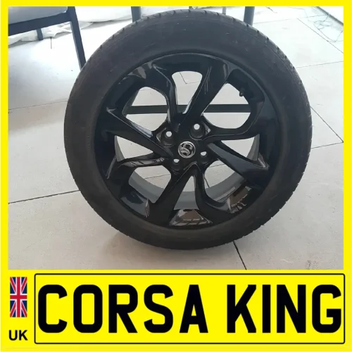 2014-2019 VAUXHALL CORSA E SRI SPARE 16 INCH BLACK ALLOY WHEEL & GOOD TYRE - NO MARKS